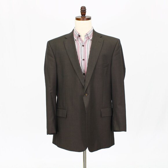 Jos. A. Bank 48L Brown Solid 2-Button Sport Coat Blazer Jacket P493 - Picture 1 of 11